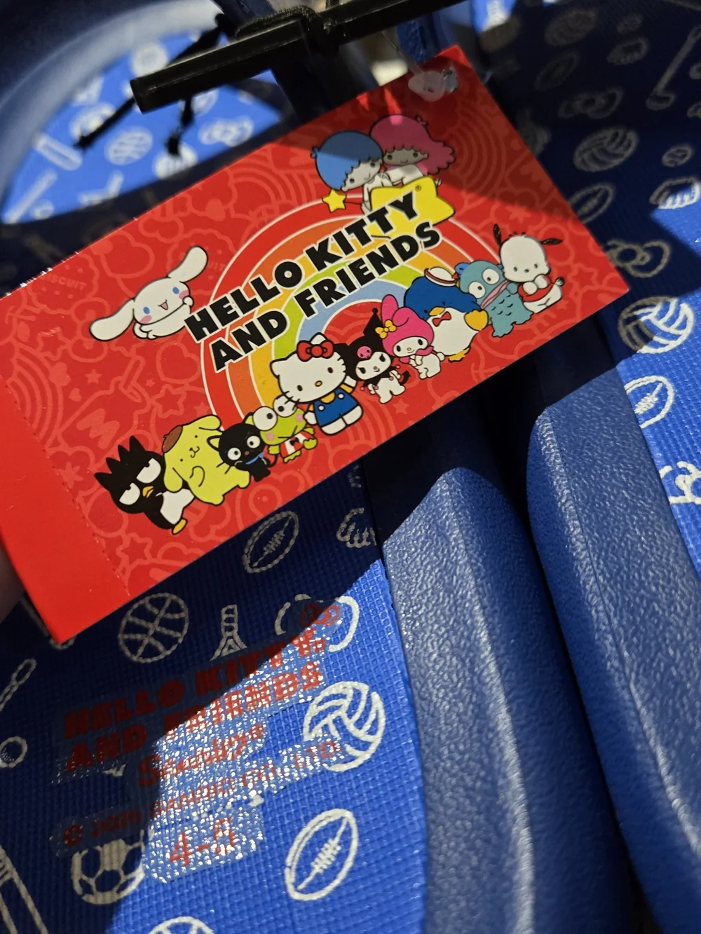 NWT Hello Kitty Navy Blue Kids Slide Sandals with Character Appliques